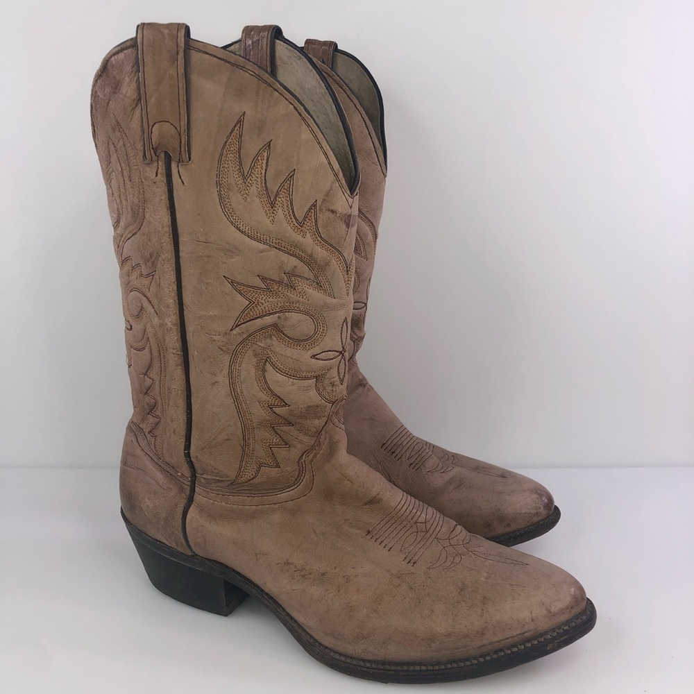 Vintage Tan Cowboy Western Boots Size 12EE